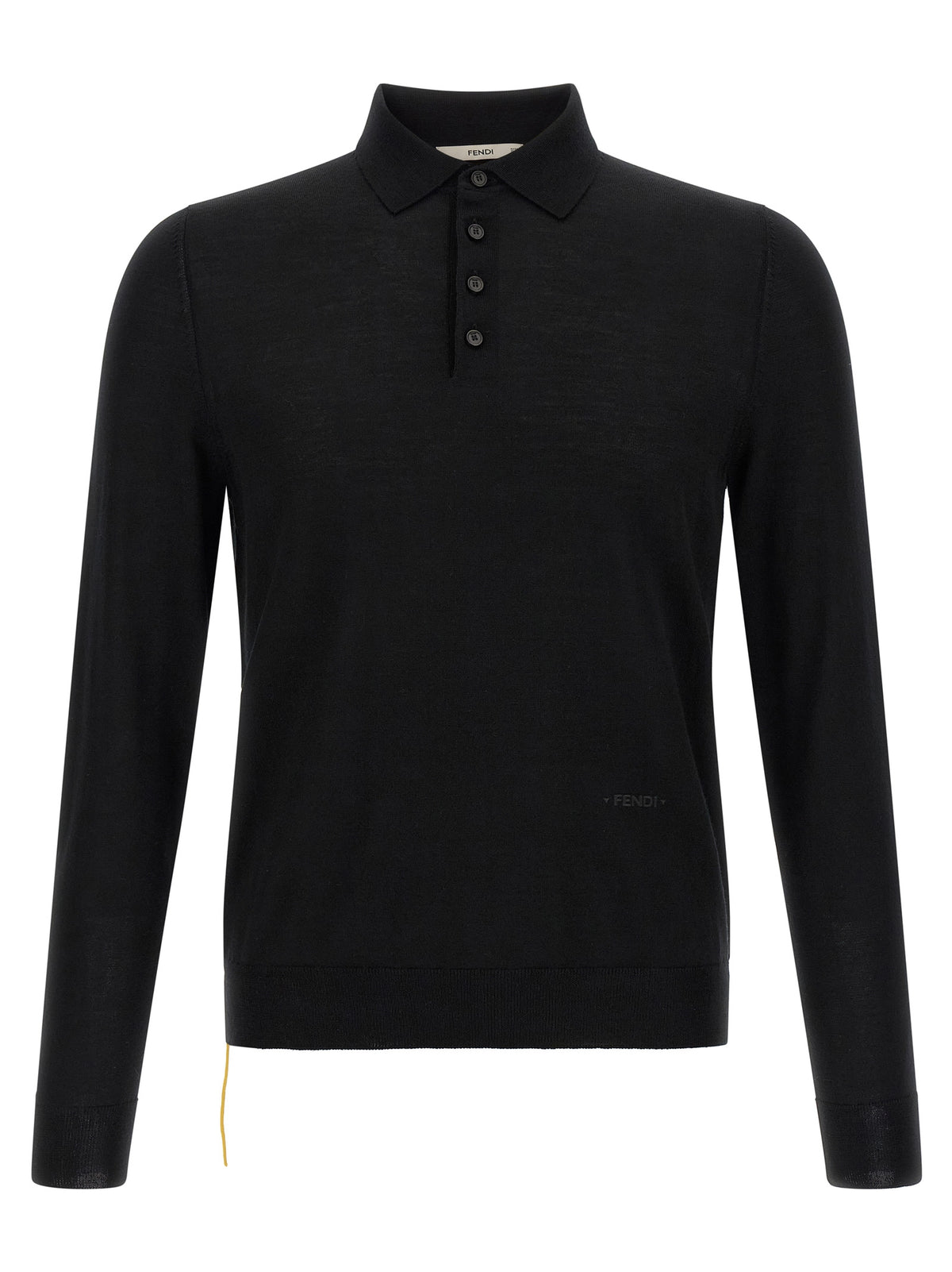Black Virgin Wool Polo Shirt