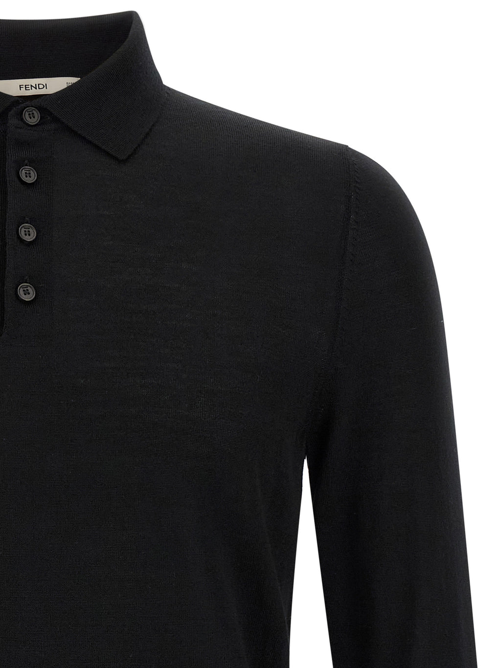 Black Virgin Wool Polo Shirt