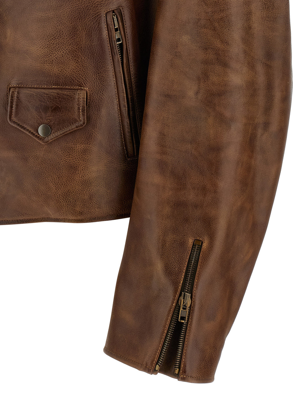 Brown Calfskin Leather Jacket