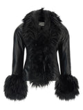 Black Polyester Leather Jacket
