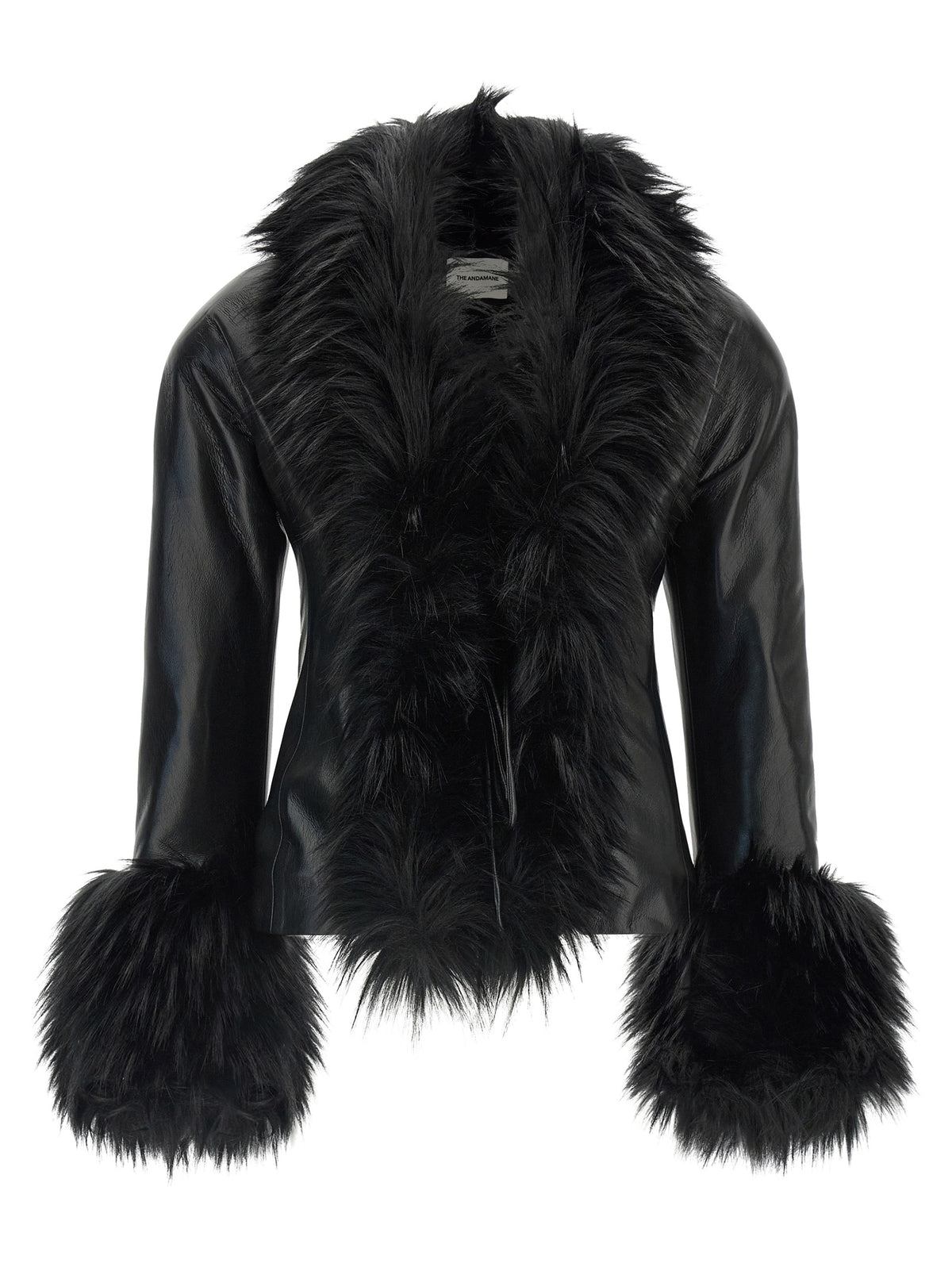 Black Polyester Leather Jacket