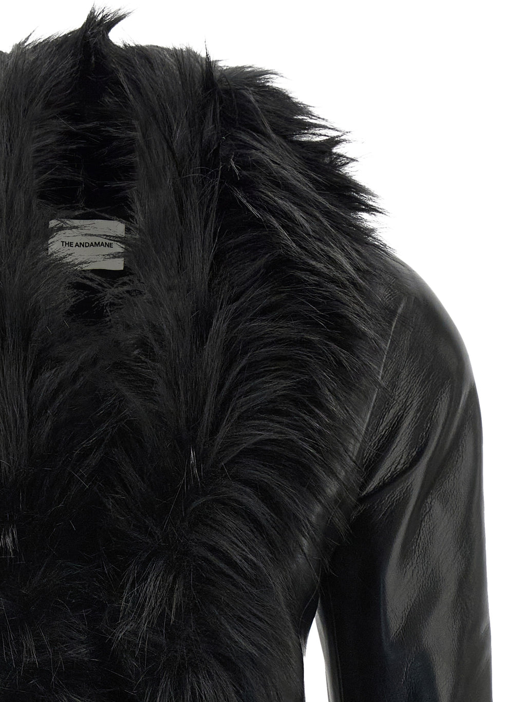 Black Polyester Leather Jacket