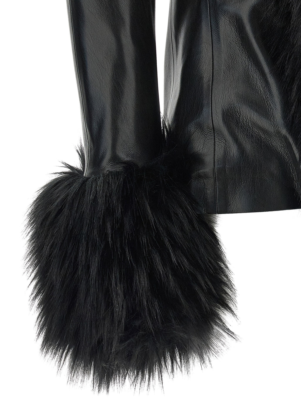 Black Polyester Leather Jacket
