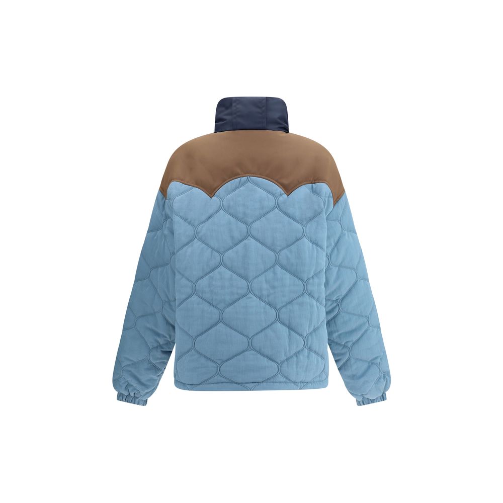Blue Polyamide Full-Length Jacket