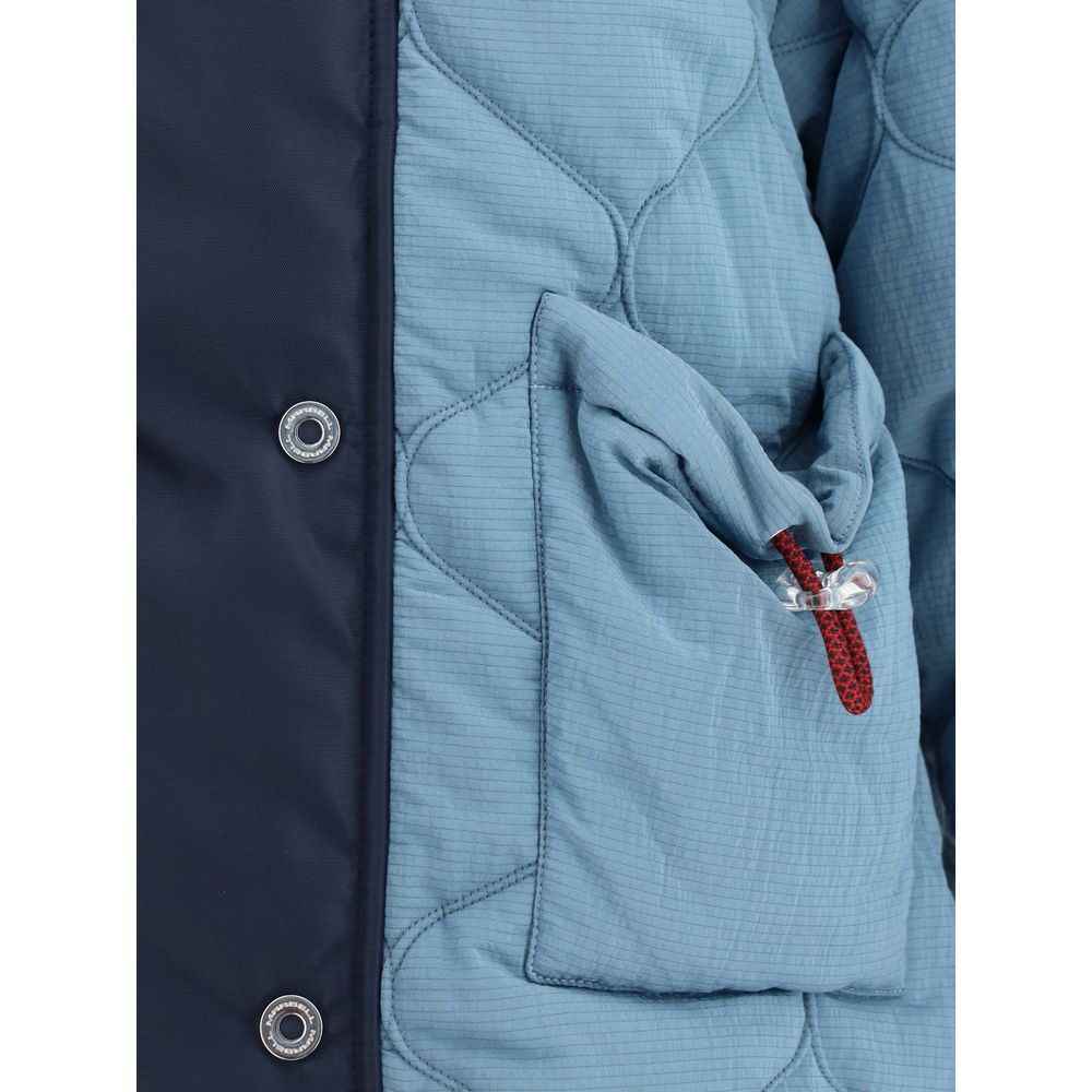 Blue Polyamide Full-Length Jacket