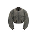 Gray Nylon Bomber
