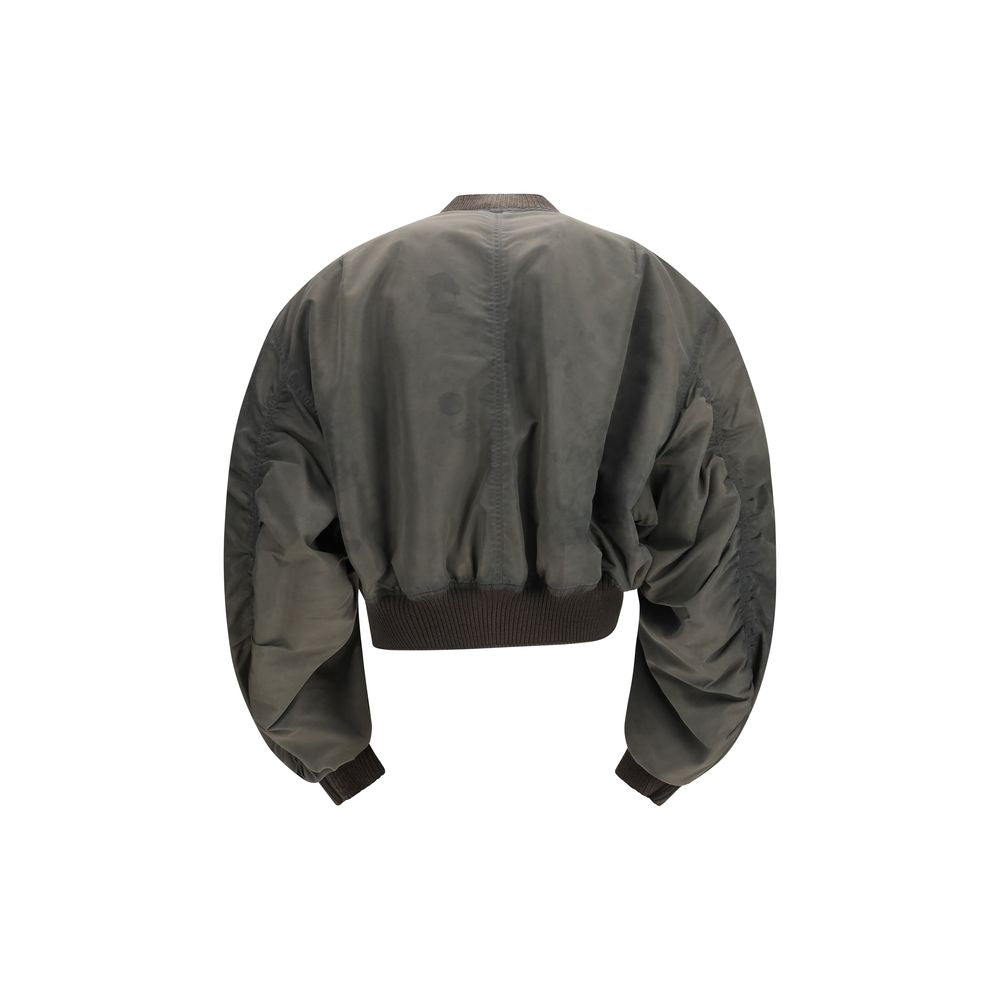 Gray Nylon Bomber