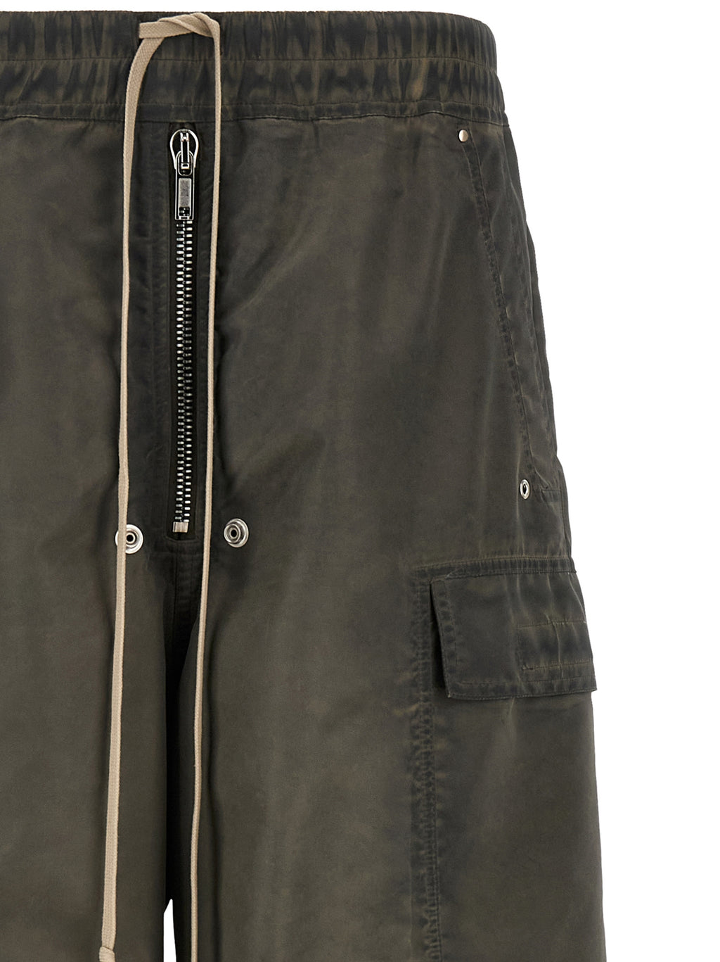 Gray Nylon Cargo Pants