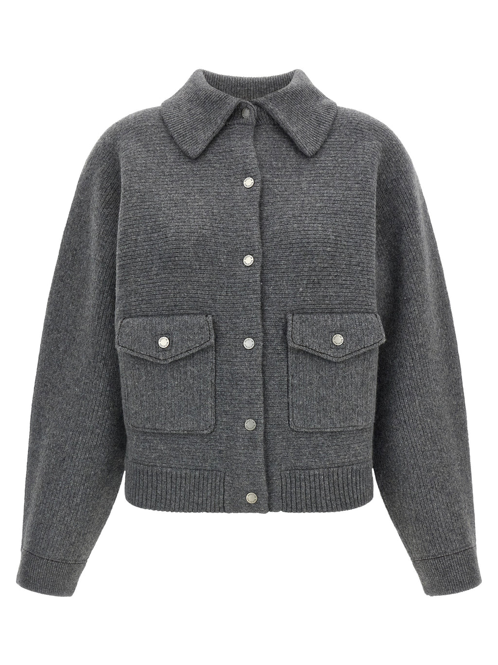 Gray Wool Bomber