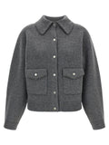 Gray Wool Bomber