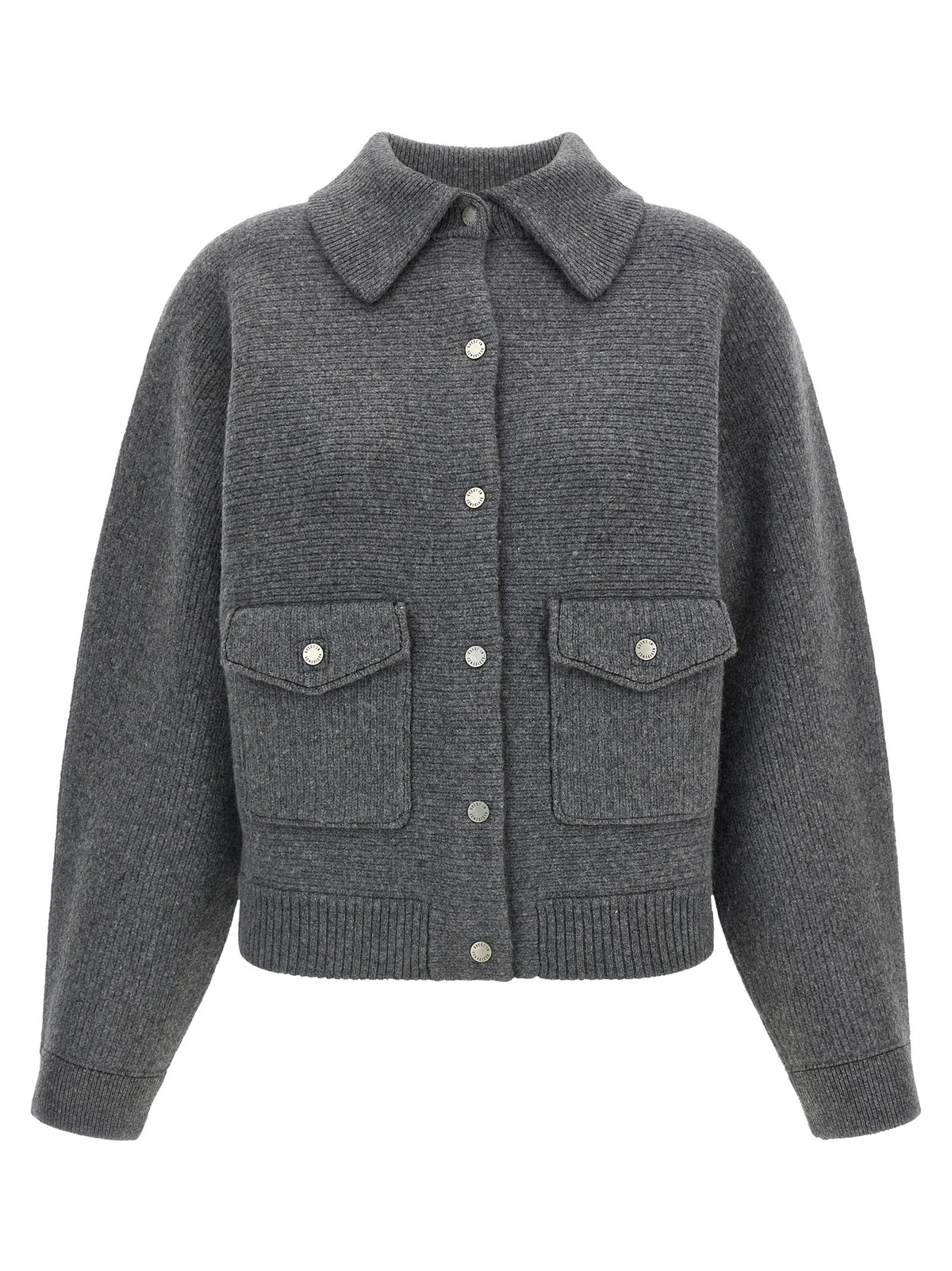 Gray Wool Bomber