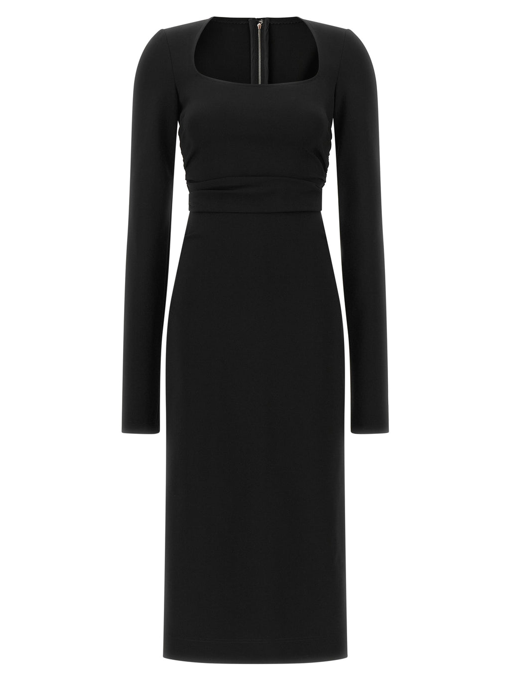 Black Viscose Midi Dress