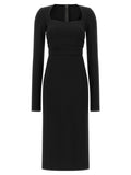 Black Viscose Midi Dress