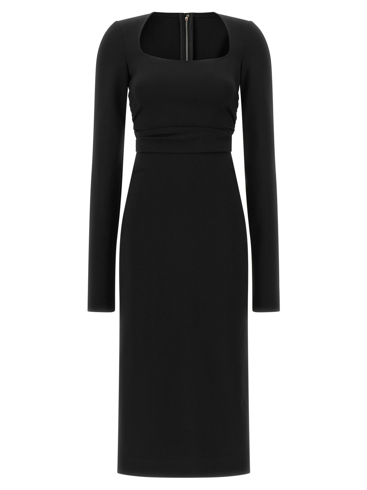 Black Viscose Midi Dress