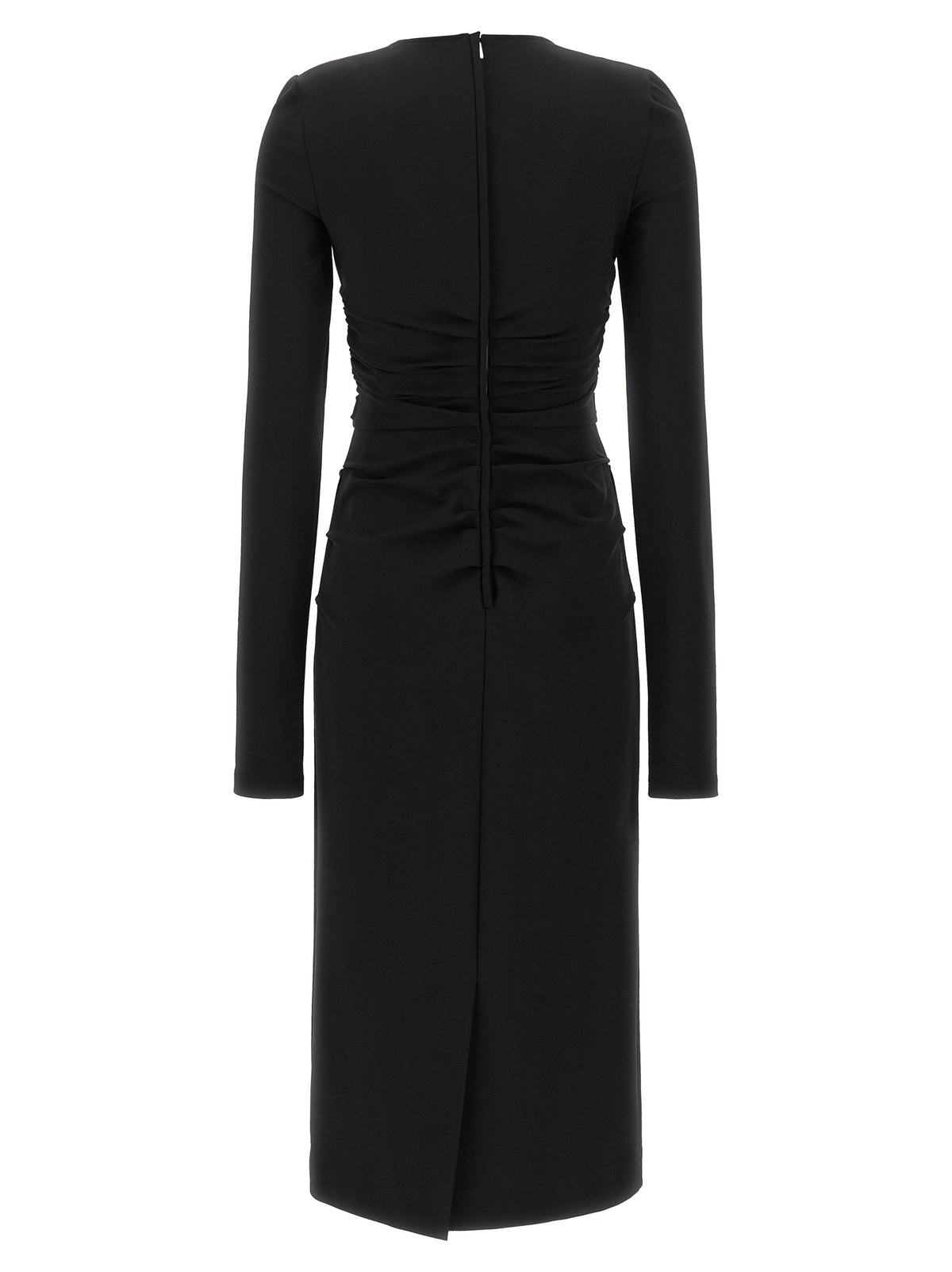 Black Viscose Midi Dress