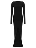 Black Viscose Long Dress