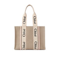 Beige Linen Tote Bag