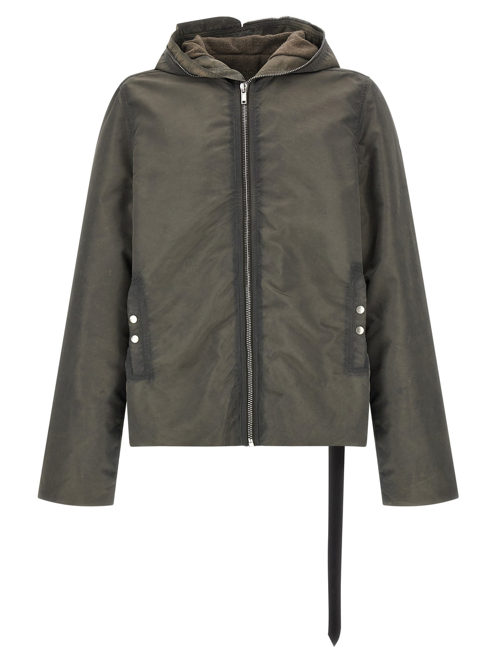 Gray Nylon Full-Length Jacket