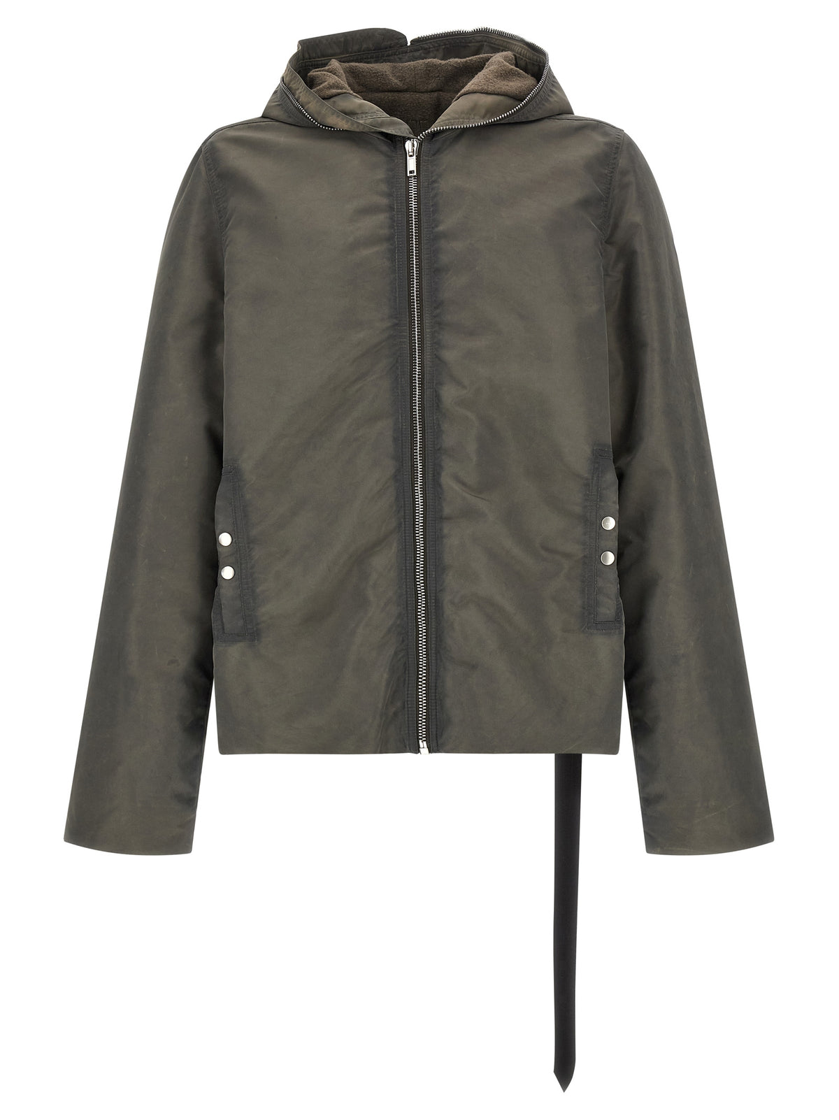 Gray Nylon Full-Length Jacket