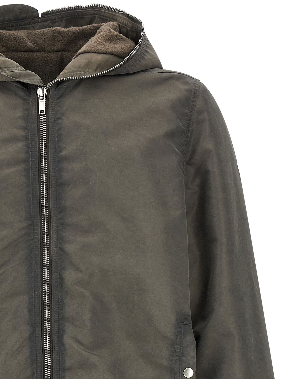 Gray Nylon Full-Length Jacket