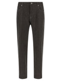 Gray Virgin Wool Casual Pants