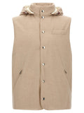 Beige Wool Sleeveless Jacket