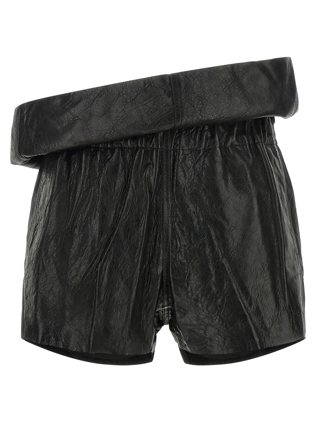 Black Lamb Leather Bermuda Shorts