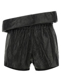 Black Lamb Leather Bermuda Shorts