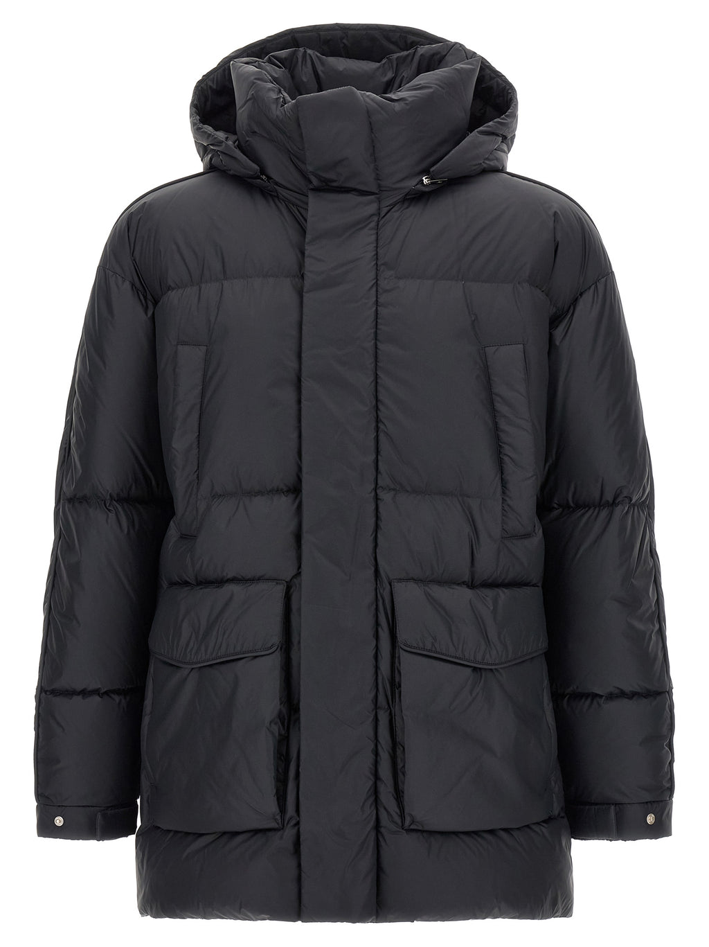 Black Polyamide Full-Length Jacket