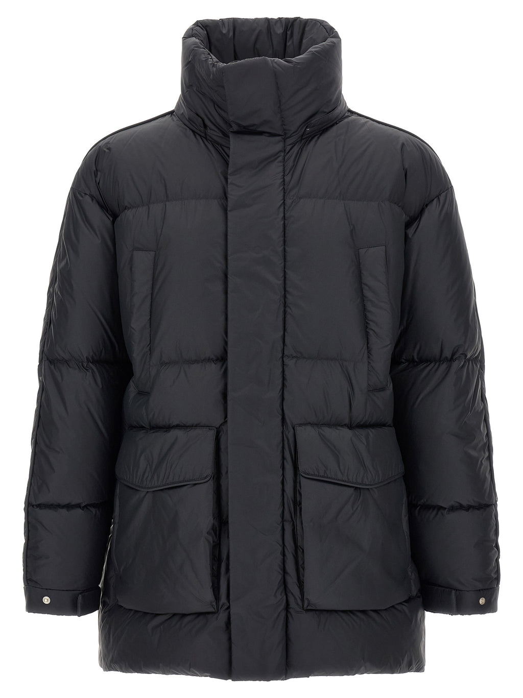 Black Polyamide Full-Length Jacket