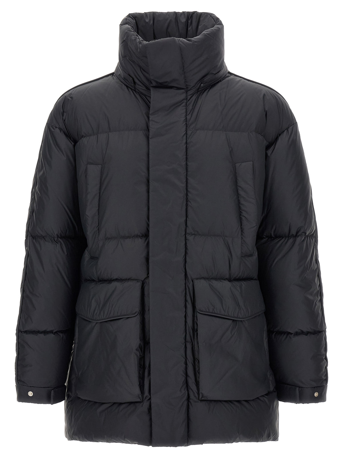 Black Polyamide Full-Length Jacket
