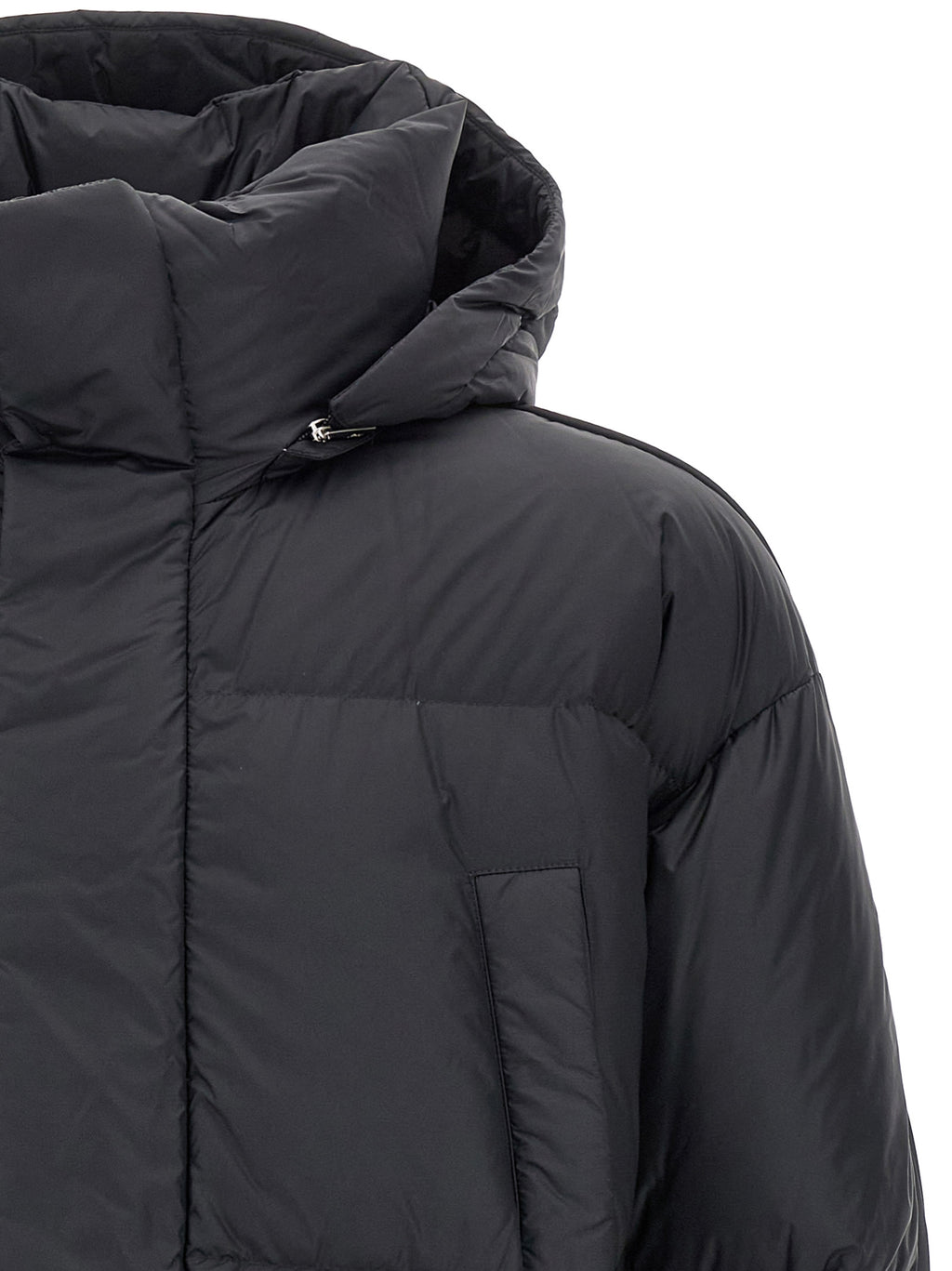 Black Polyamide Full-Length Jacket