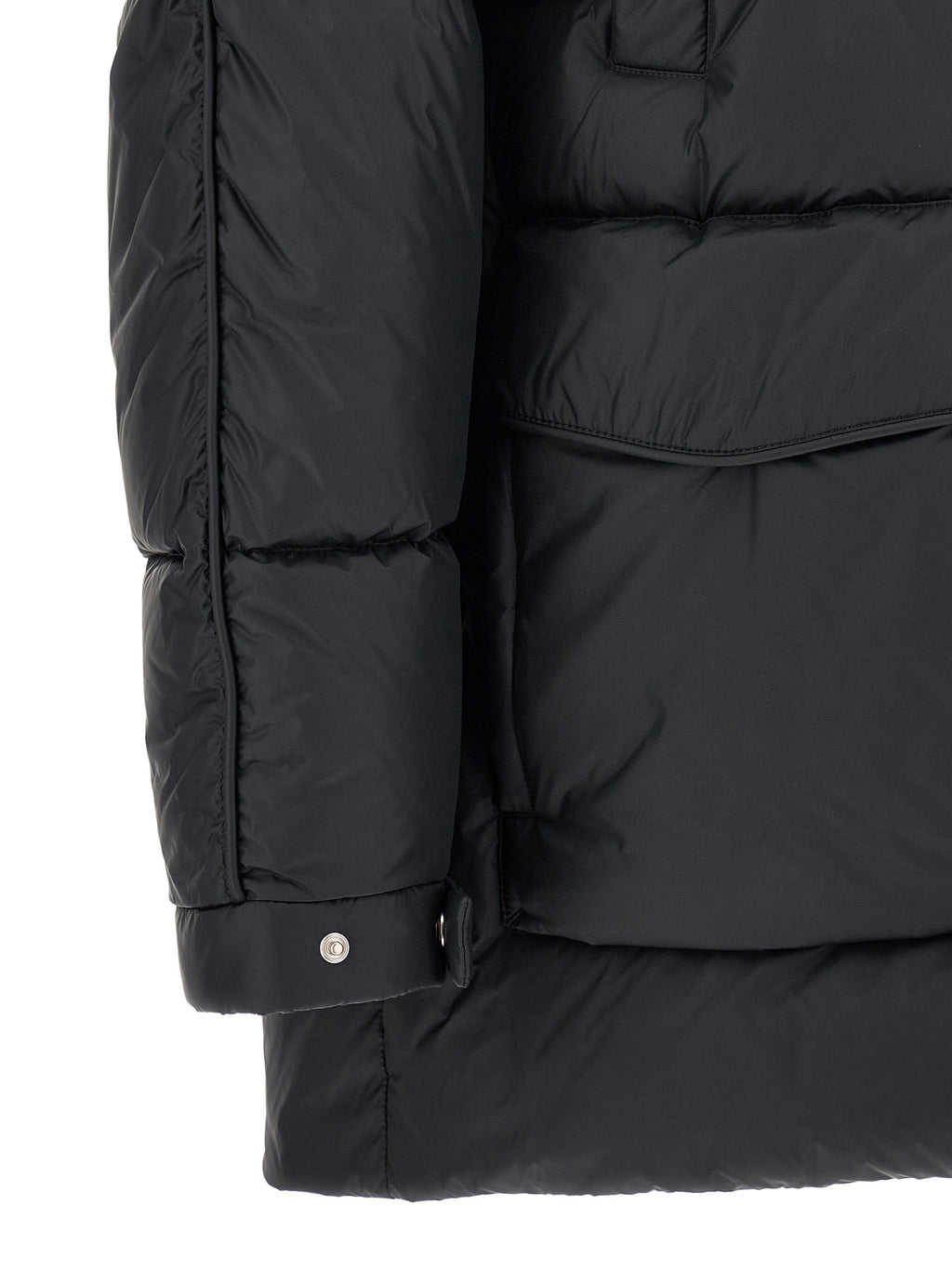 Black Polyamide Full-Length Jacket
