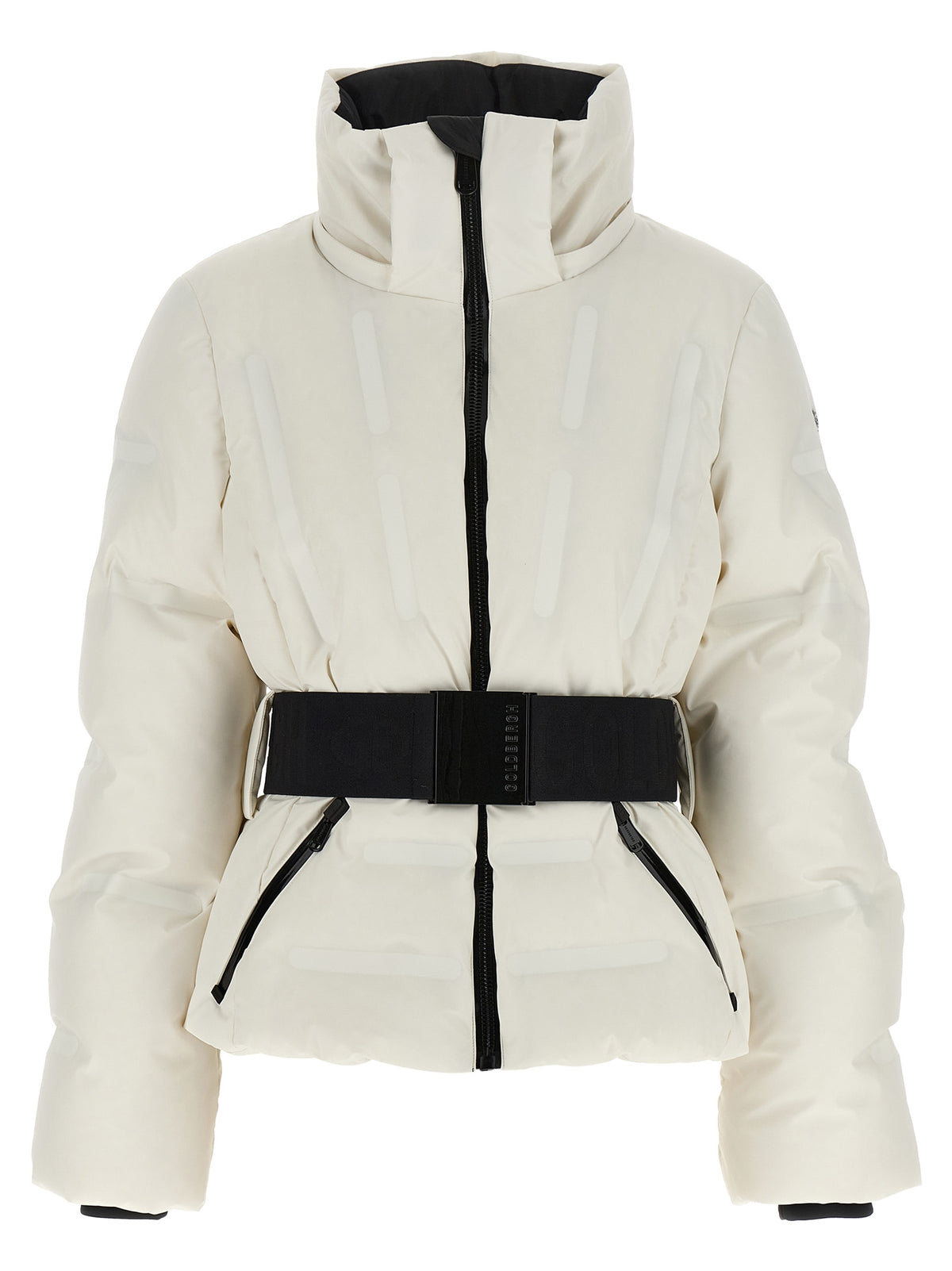 White Polyester Full-Length Jacket