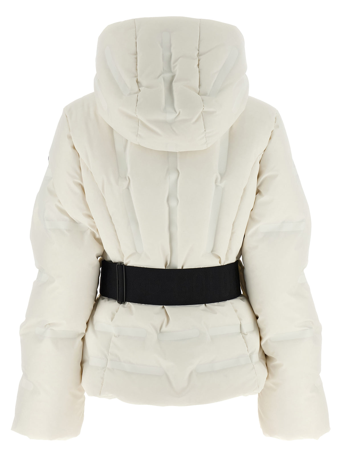 White Polyester Full-Length Jacket