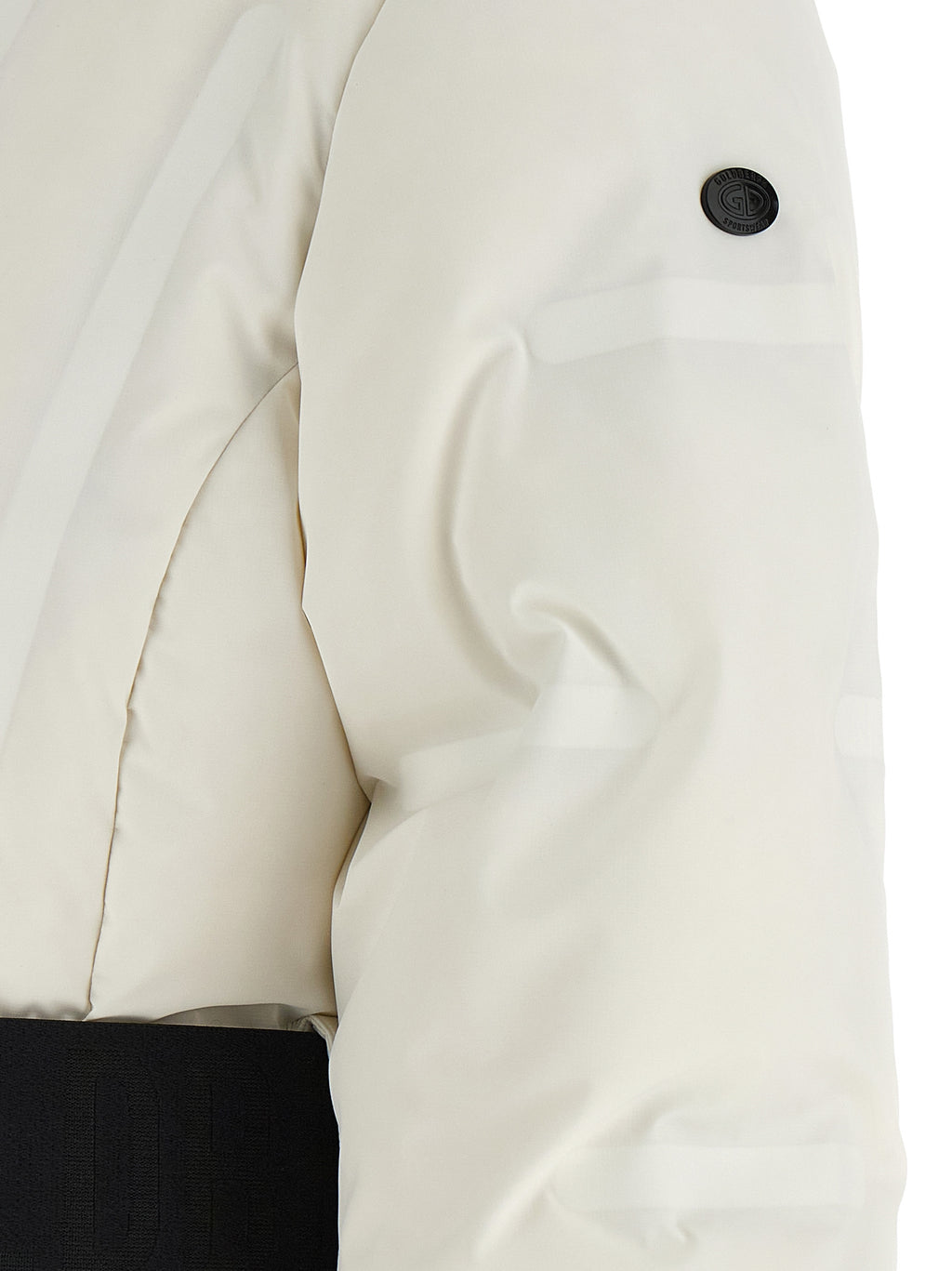 White Polyester Full-Length Jacket