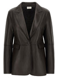 Black Lamb Leather Blazer