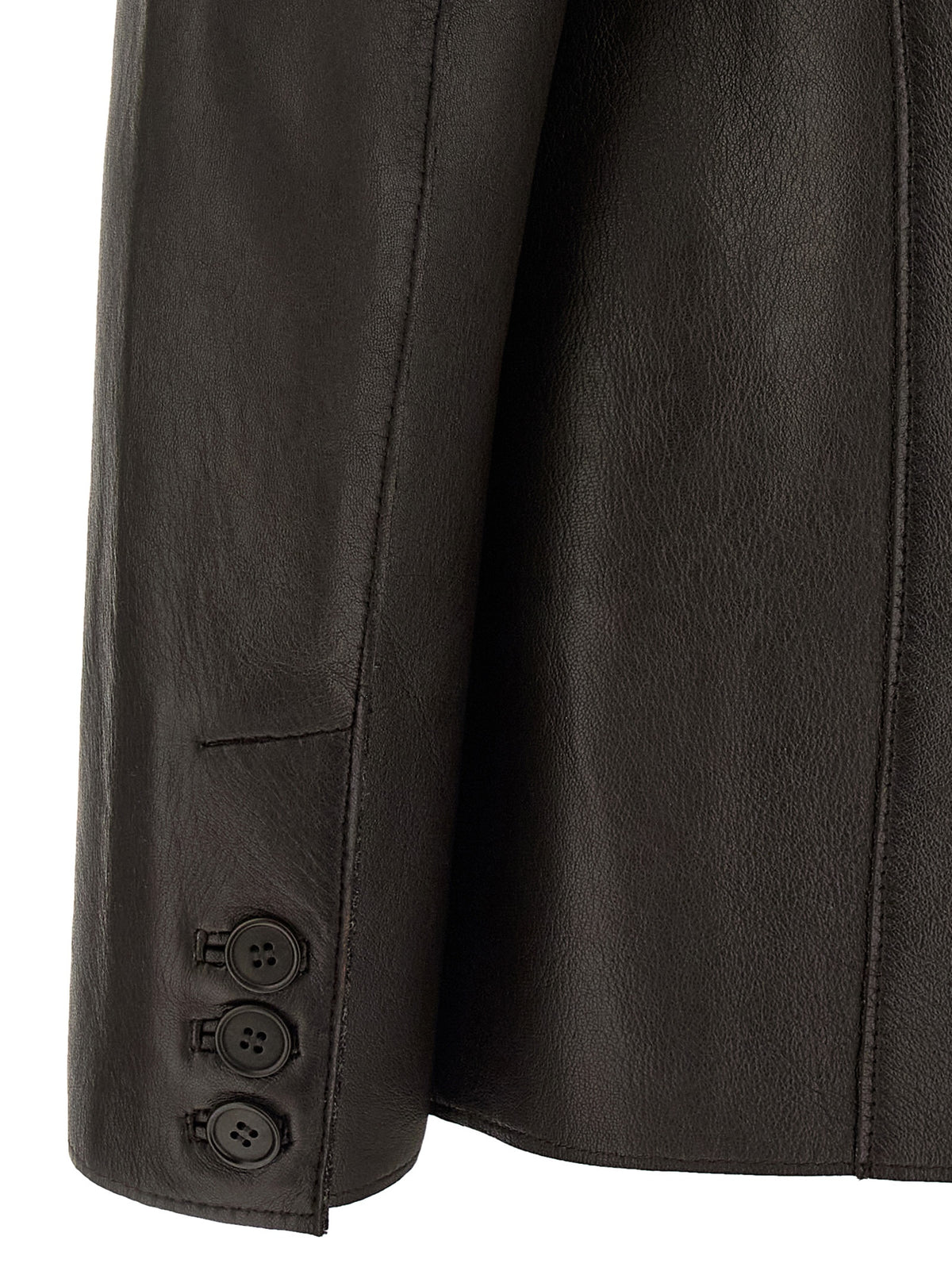 Black Lamb Leather Blazer