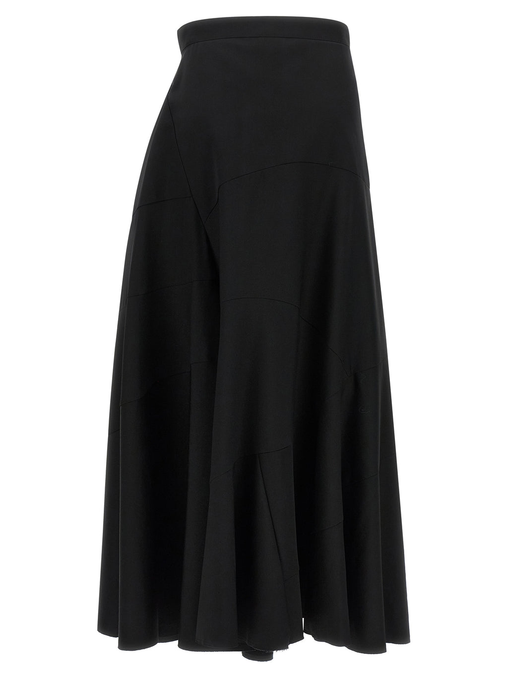 Black Wool Flared Pants