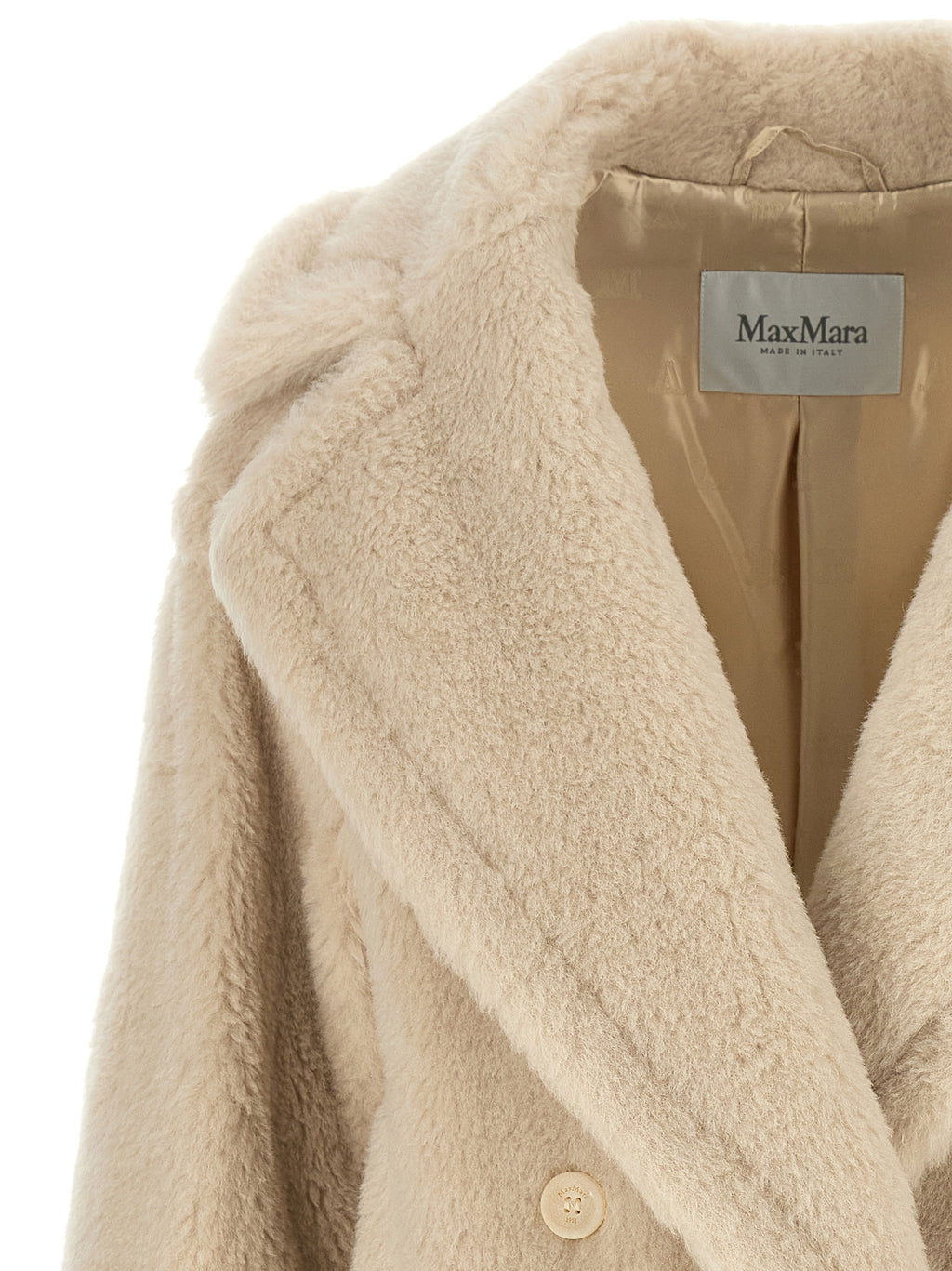 White Alpaca Leather Coat