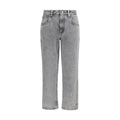 Gray Cotton Straight-Leg Jeans