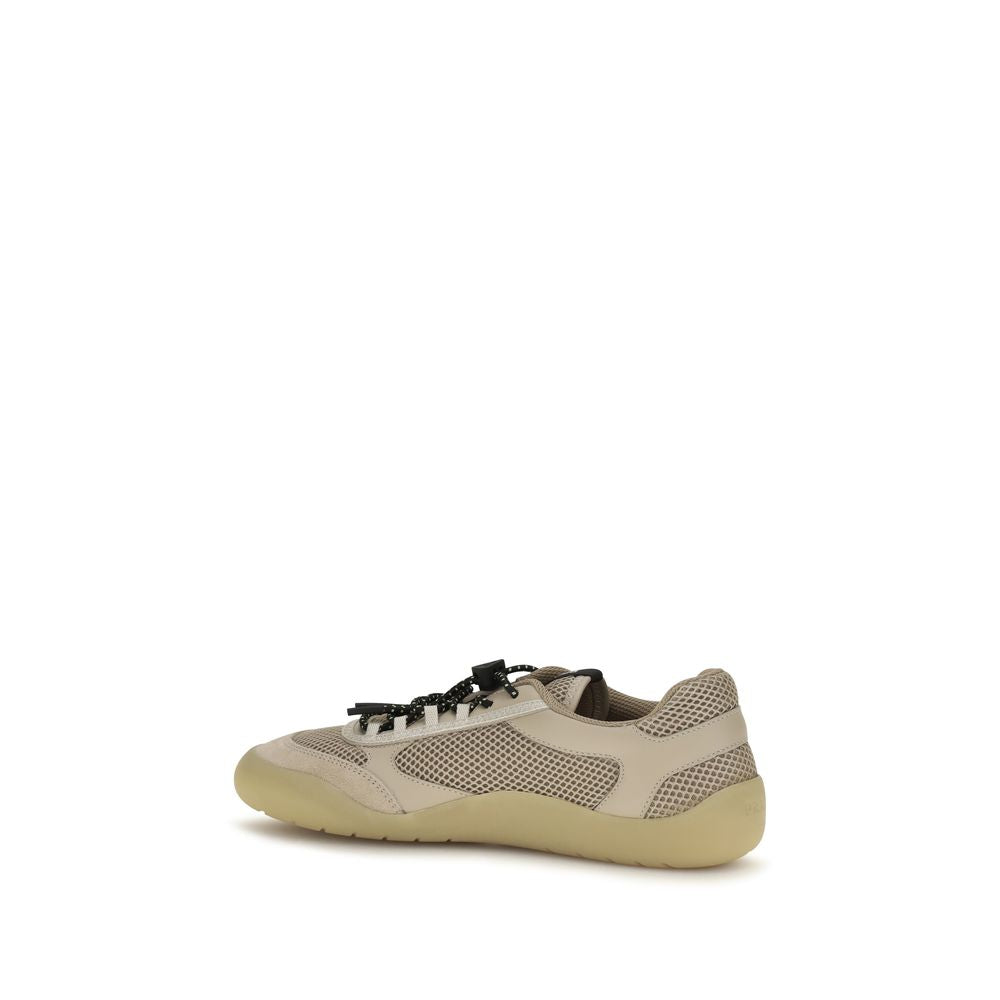 Beige Viscose Athletic Sneakers