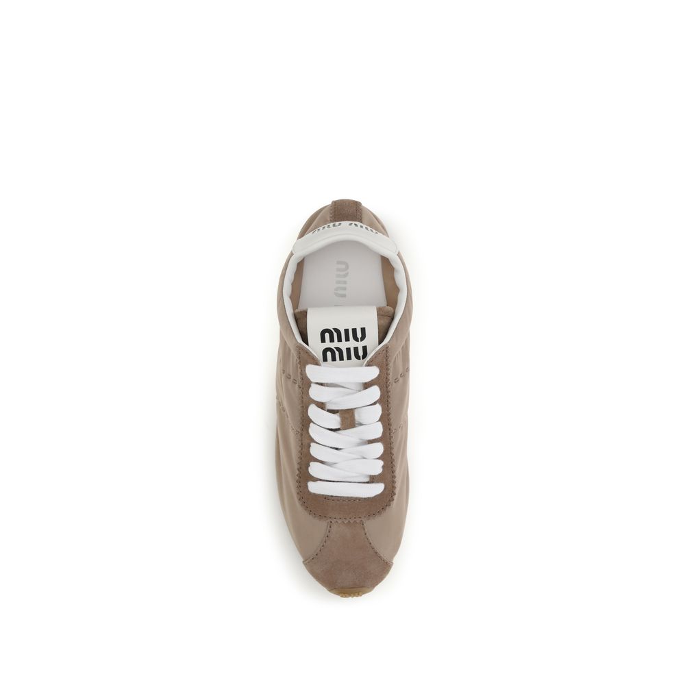 Beige Calf Leather Bos Taurus Low Top Sneakers