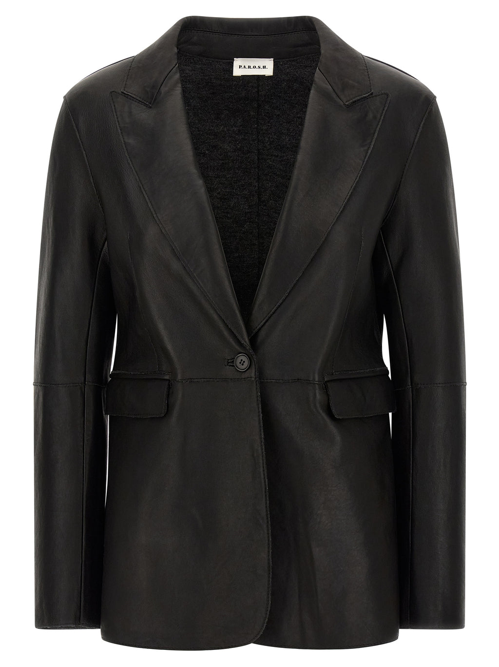 Black Lamb Leather Blazer