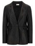 Black Lamb Leather Blazer