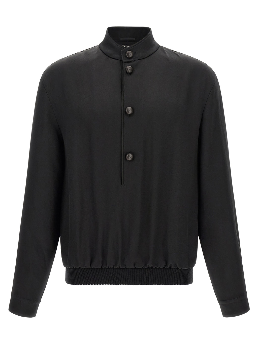 Black Satin Sweatshirt