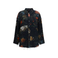 Black Cotton Pattern Shirt
