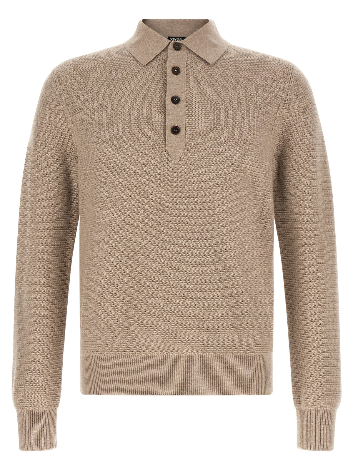 Beige Cashmere Polo Shirt