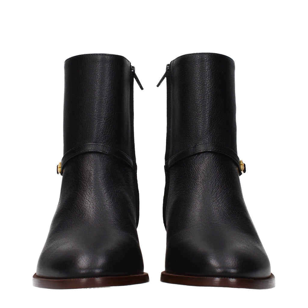 Black Leather Ankle Boots