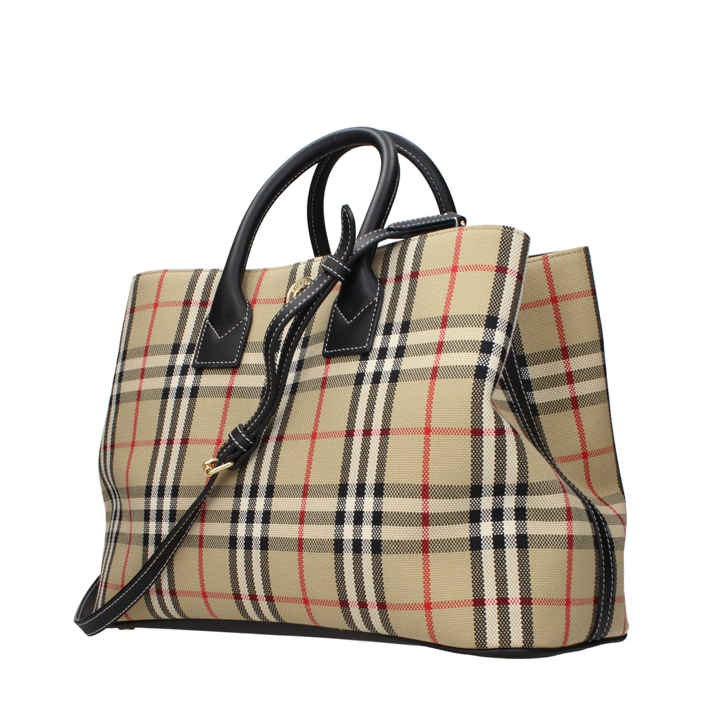 Beige Fabric Handbag